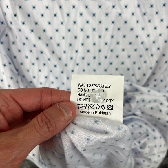 Collars and Co Relaxed Fit Polo Short Sleeve Geometric White Men's 3XL - Picture 10 of 11